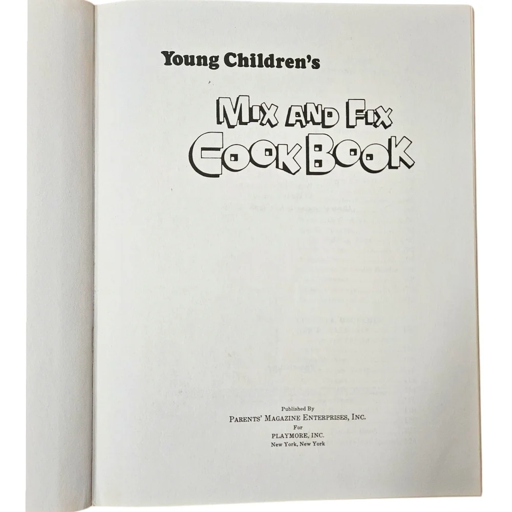 Vtg 1975 Young Childrens Mix and Fix Cook Book Parents Magazine Over 55 Recipes